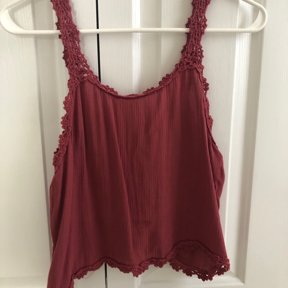 LA Hearts Pacsun Crochet Lace Tie Back Crop Top